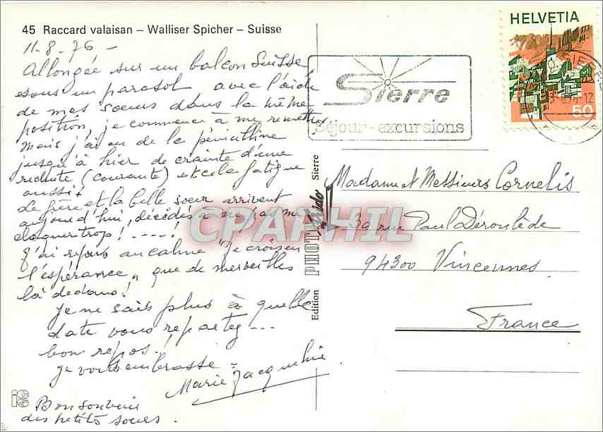 CPM Raccard valaisan Walliser Spicher Suisse  — Rückseite
