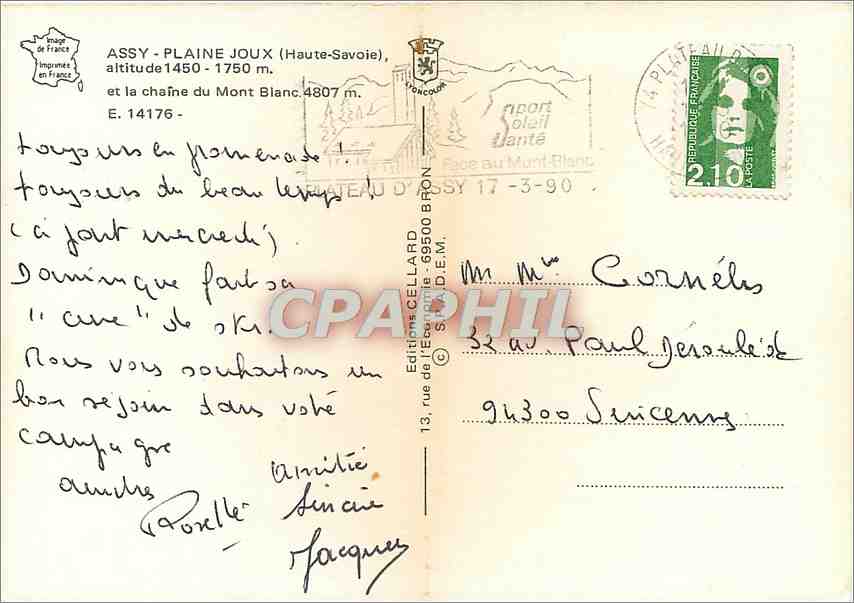 Assy - Plaine Joux — téléski Les Lârses — éditeur Cellaard — Reverso