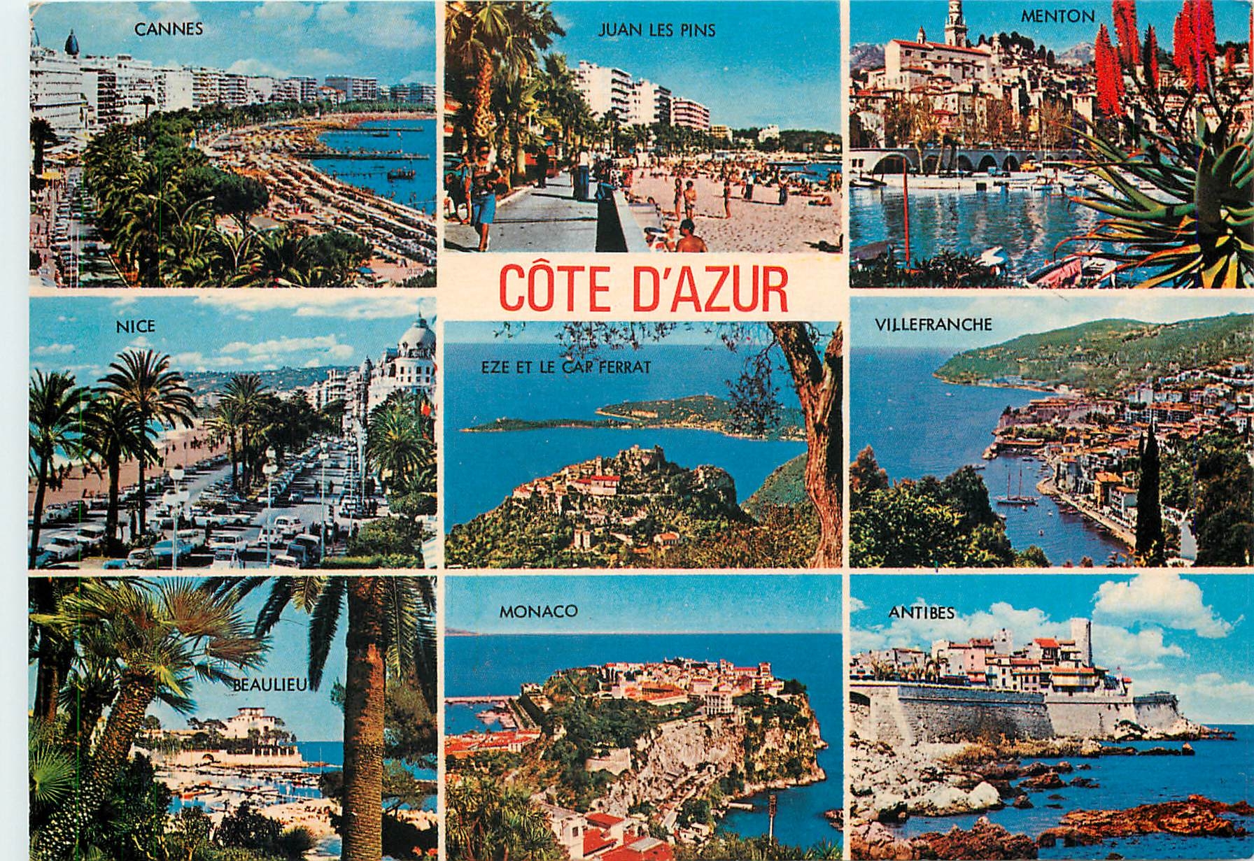 CPM Cote d'Azur Cannes Juan les Pins Menton Nice Eze Villefranche 