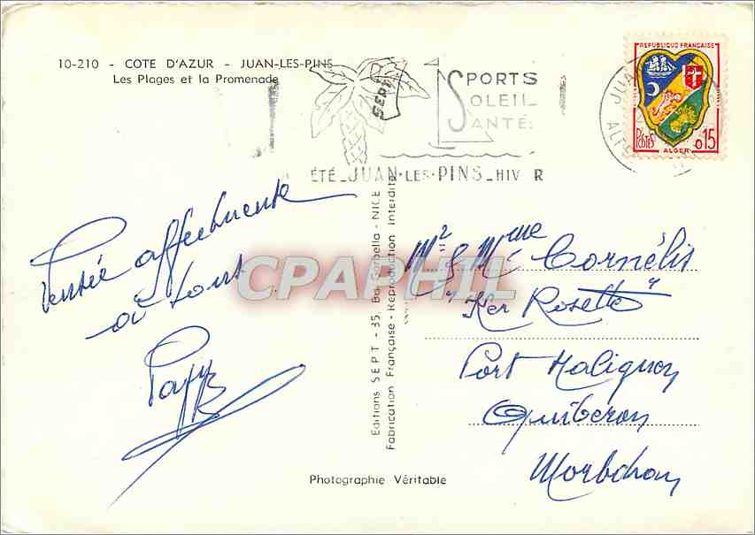 Juan-les-Pins — Les Plages et la Promenade — Éditions Soleil Anté — Rückseite