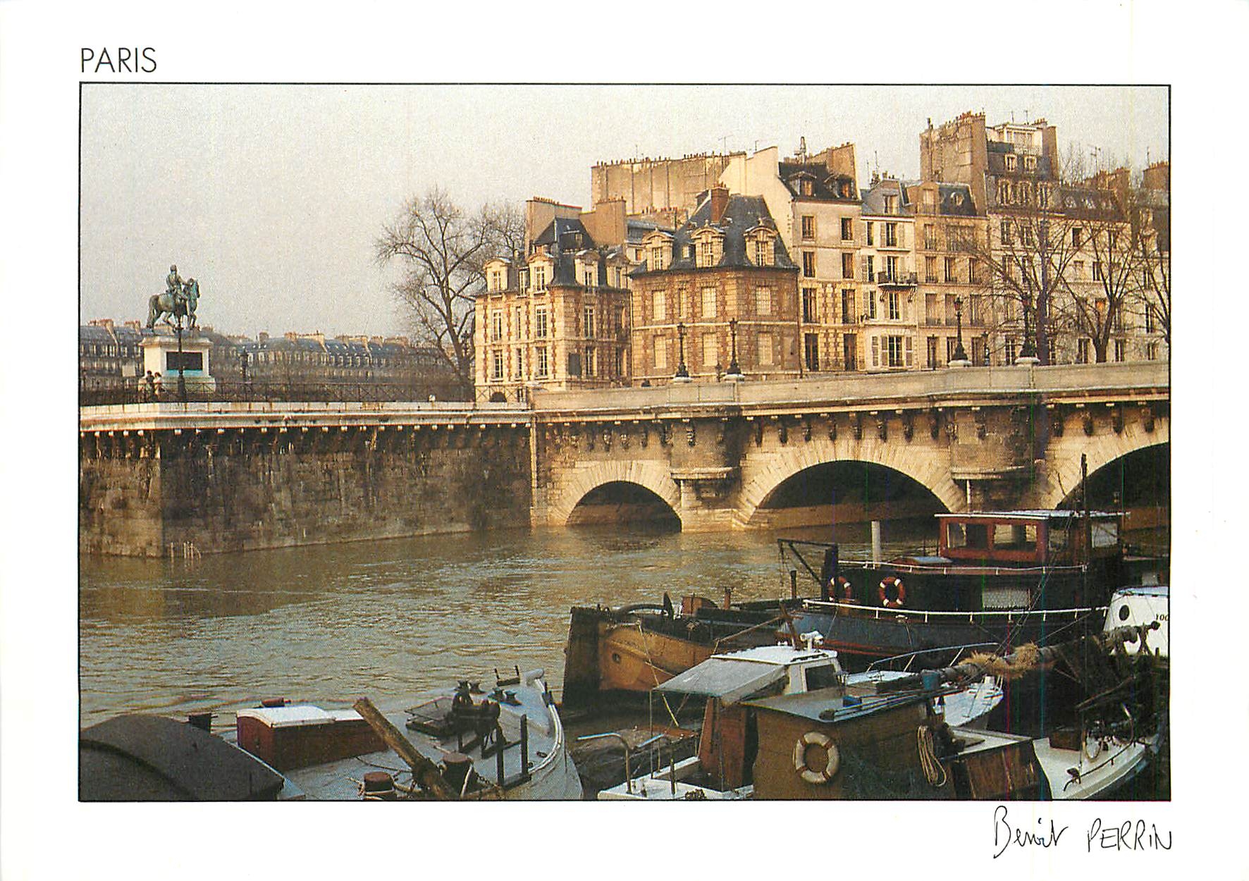 CPM Paris Le Pont Neuf et la statue du roi Henri IV 