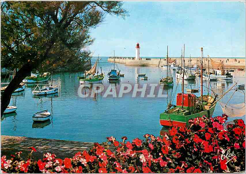 CPM Ile d'Oleron Char Marit La Cotiniere Le Port et le Phare Bateaux