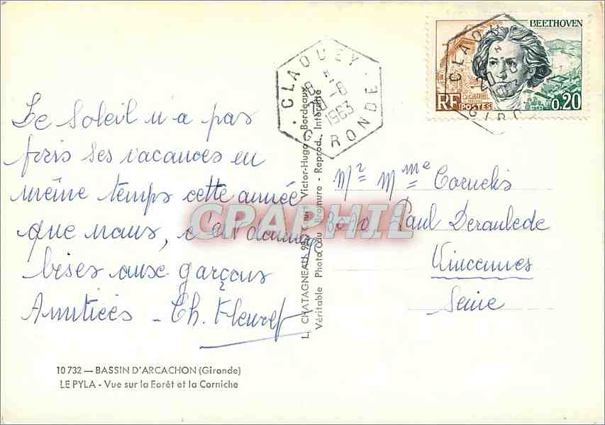Bassin d'Arcachon — Vue sur la Forêt et la Corniche — L. Chatagneau - Reproduit — Reverso