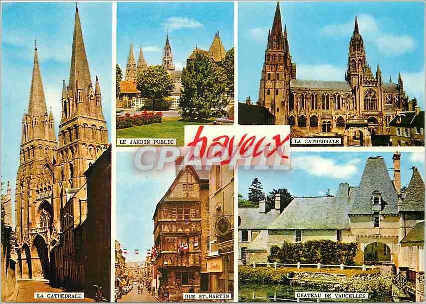 Bayeux — La Cathédrale, Le Jardin Public, Rue Saint-Martin, Château de Vaucelles — Éditeur Elnacap