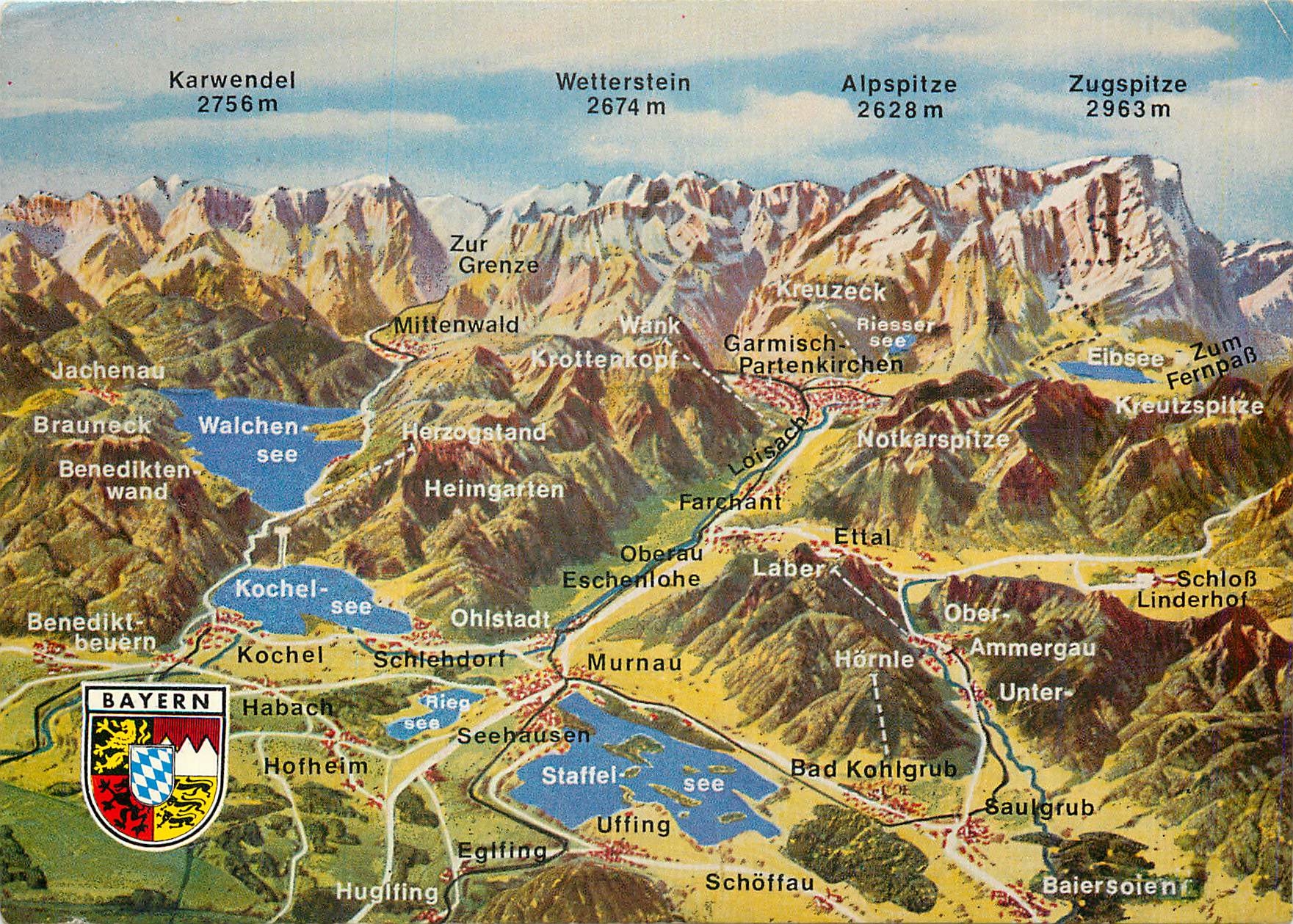 CPM Panorama Bayerisches Oberland West mit Loisach und Ammertal 