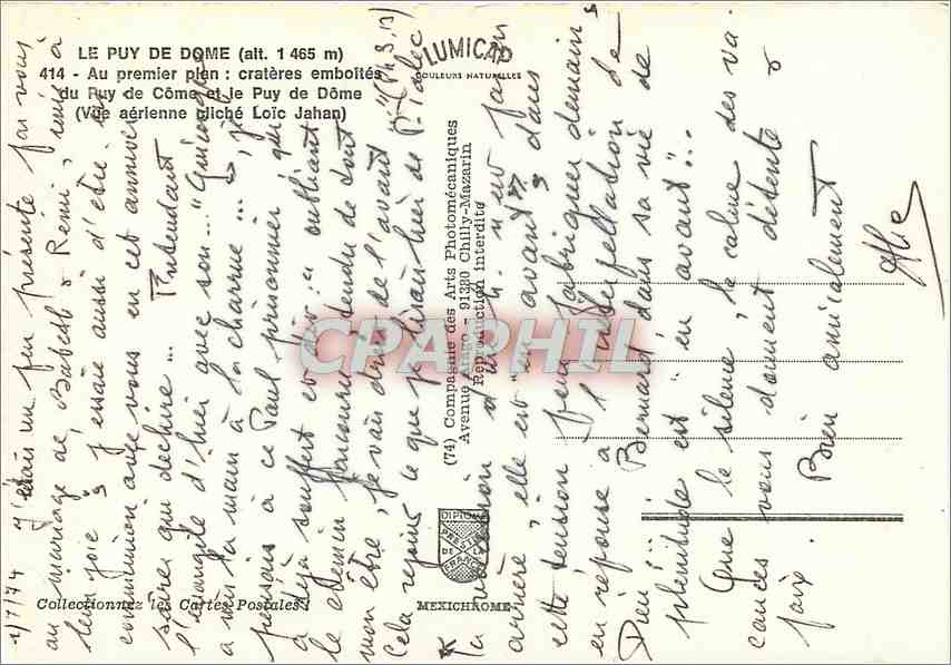 Puy de Dôme — cratères emboîtés — IRIS — Verso