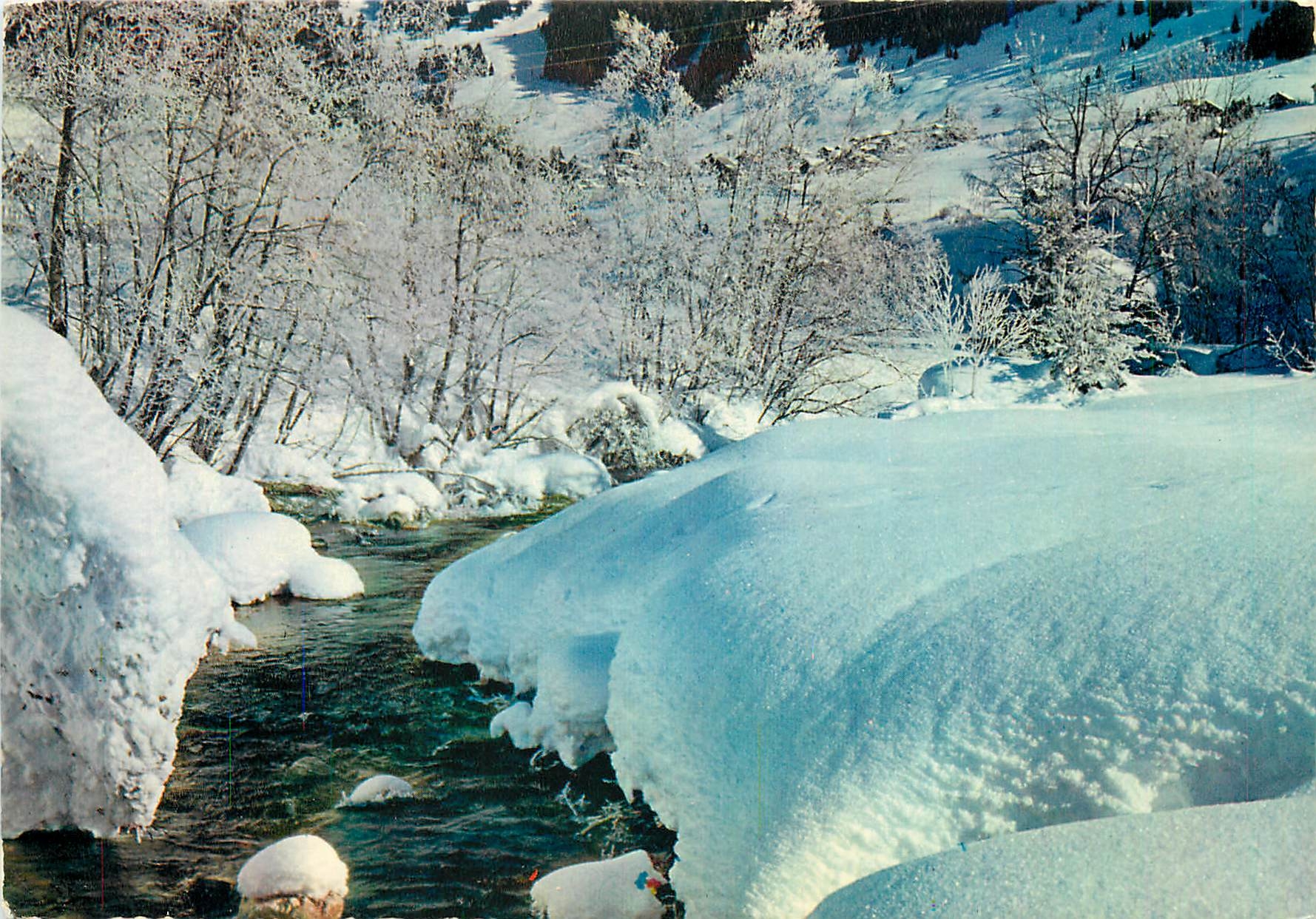 Pittoreske Alpen — Im Winter • Schneefabel auf dem Bach — T.540 — Verlag nicht sichtbar