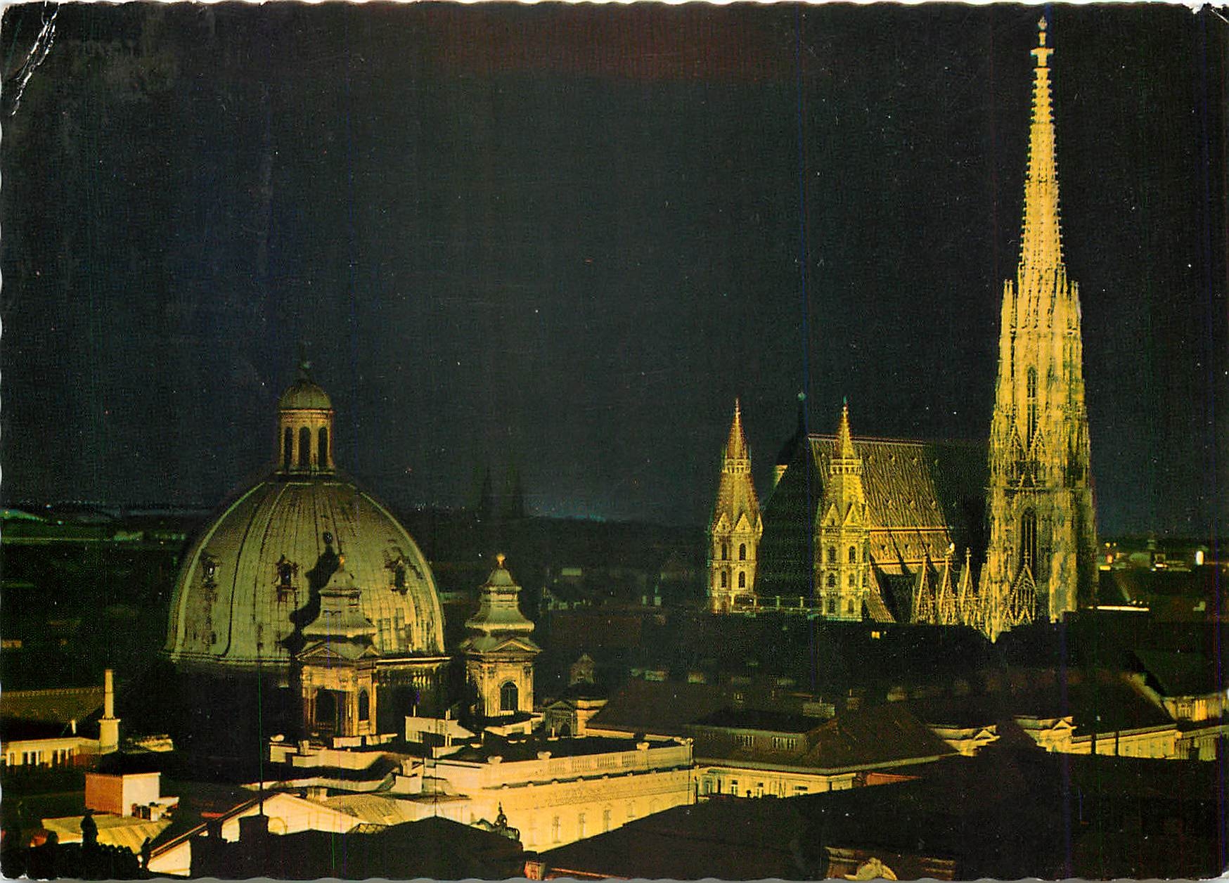 CPM Vienne Cathedrale de St Etienne Illumine 