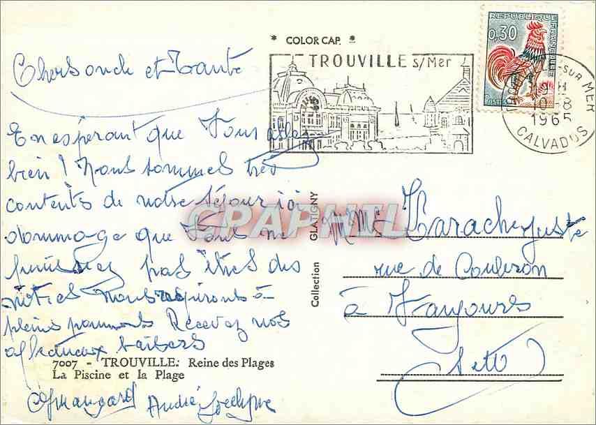 CPM Trouville Reine Des Plages La Piscine Et La Plage  — Verso