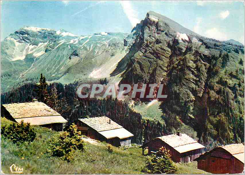 Morzine (Haute-Savoie) — Chalets dominés par les Hautforts — éditeur Cim