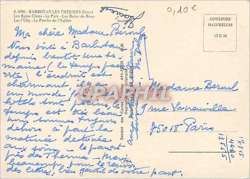 Barbotan-les-Thermes — vue panoramique — Cartes Postales Albi — Rückseite