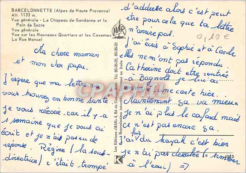 CPM Barcelonnette Alpes de Haute Provence Vue generale  — Back