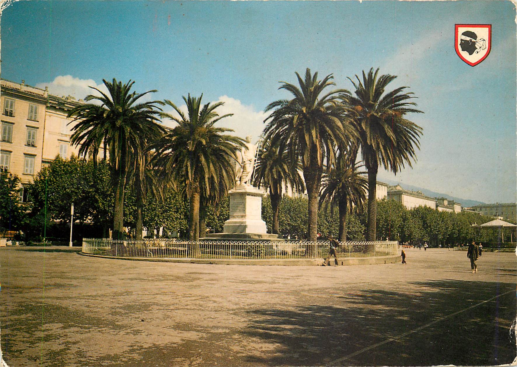 CPM Corse Ile d'Amour Bastia Place Saint Nicolas La Statue de Napoleon en Empereur Romain 