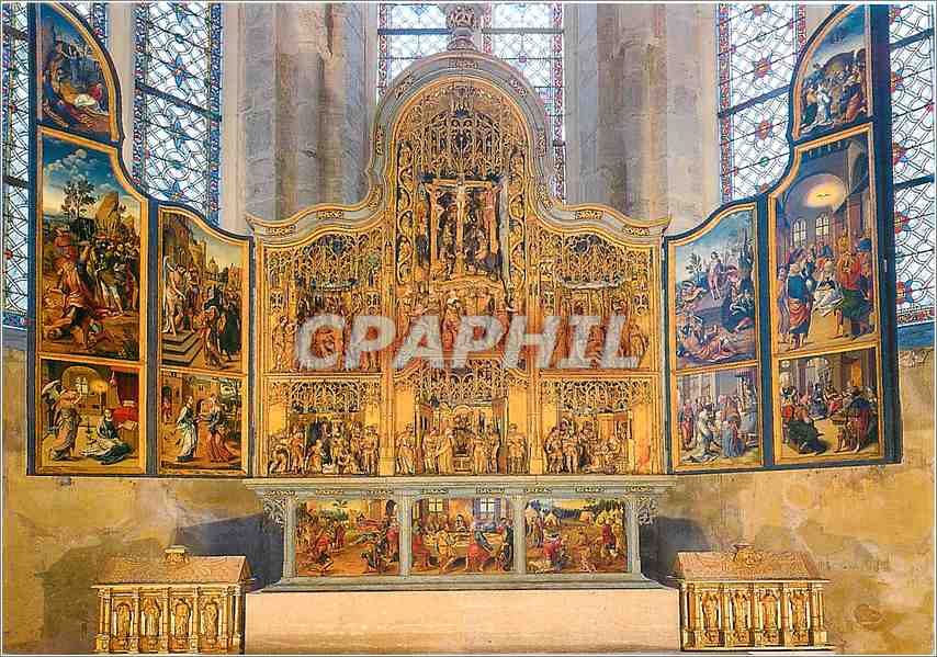CPM Abbaye de Baume les Messieurs XIe XIVe siecle Le retable retaure de l'Eglise Abbatiale 