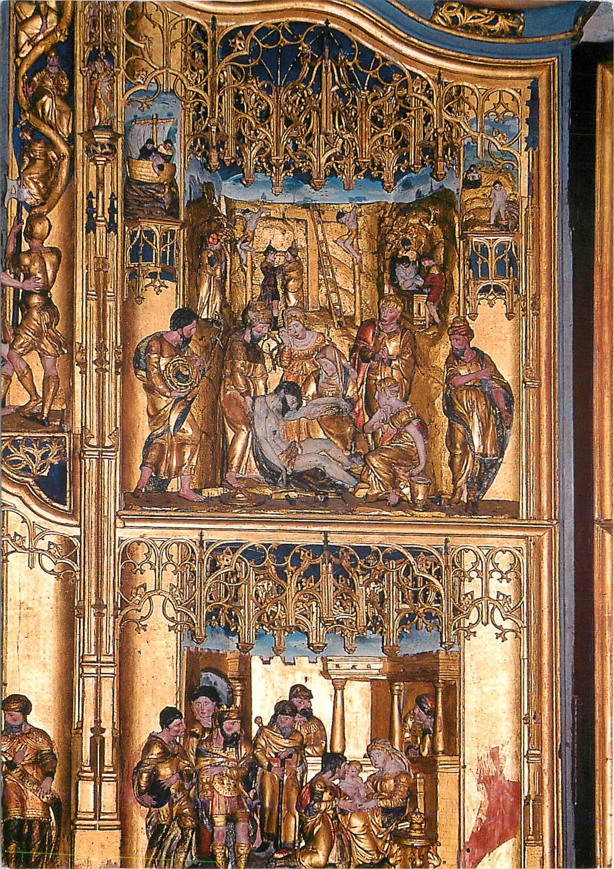 CPM Abbaye de Baume les Messieurs XIe XIVe siecle Le retable retaure de l'Eglise Abbatiale 