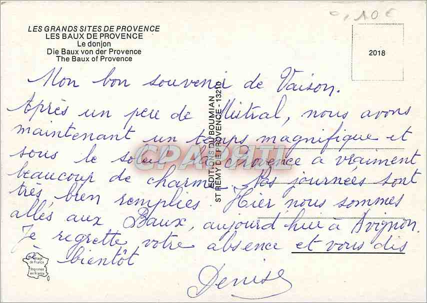 CPM La Cite des Baux Le Donjon  — Verso