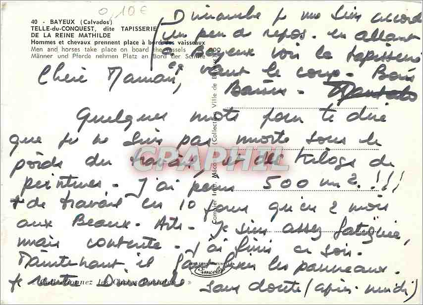 CPM Bayeux Calvados Telle du Conquest dite Tapisserie dela Reine Mathilde  — Verso