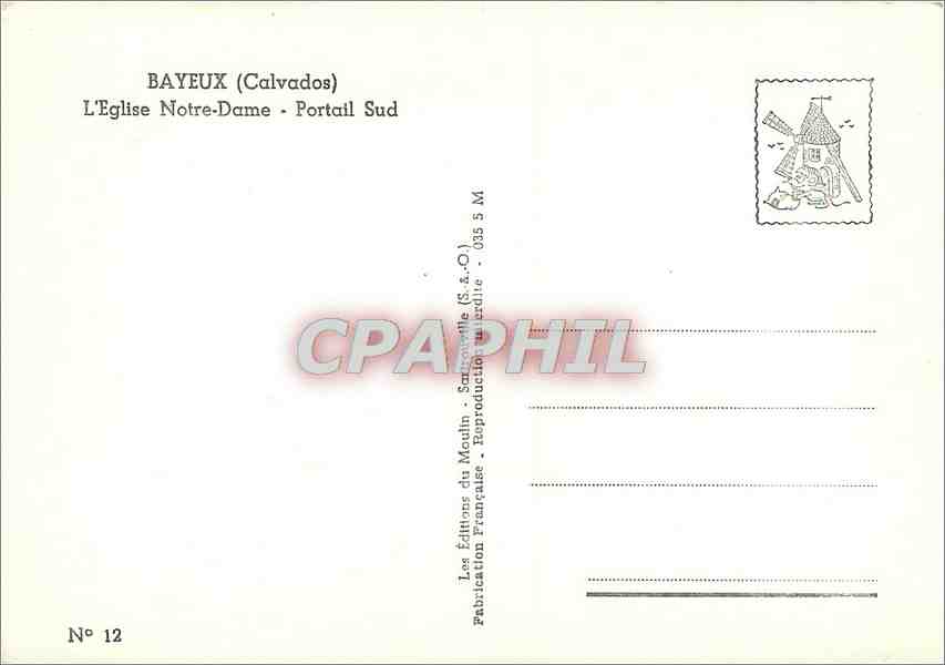 Bayeux (Calvados) — L'Église Notre-Dame - Portail Sud — Éditions du Modlin — Rückseite