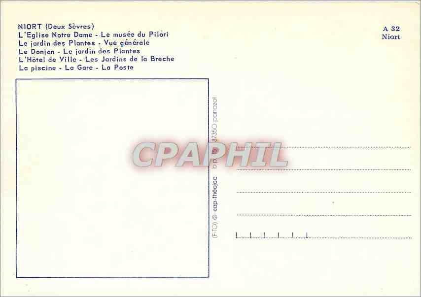 CPM Niort Deux Sevres L'Eglise Notre Dame Le Musee du Pilori  — Rückseite