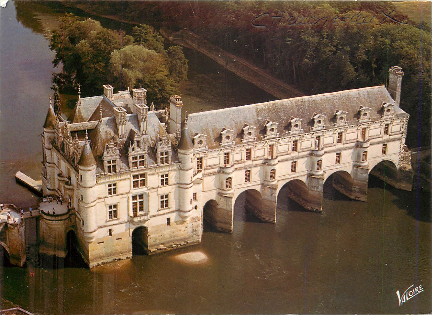 CPM Chenonceaux Indre et Loire Vue aerienne du chateau 