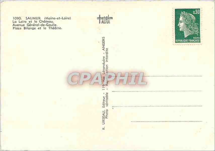 CPM Saumur Maine et Loire La Loire et le Chateau  — Rückseite