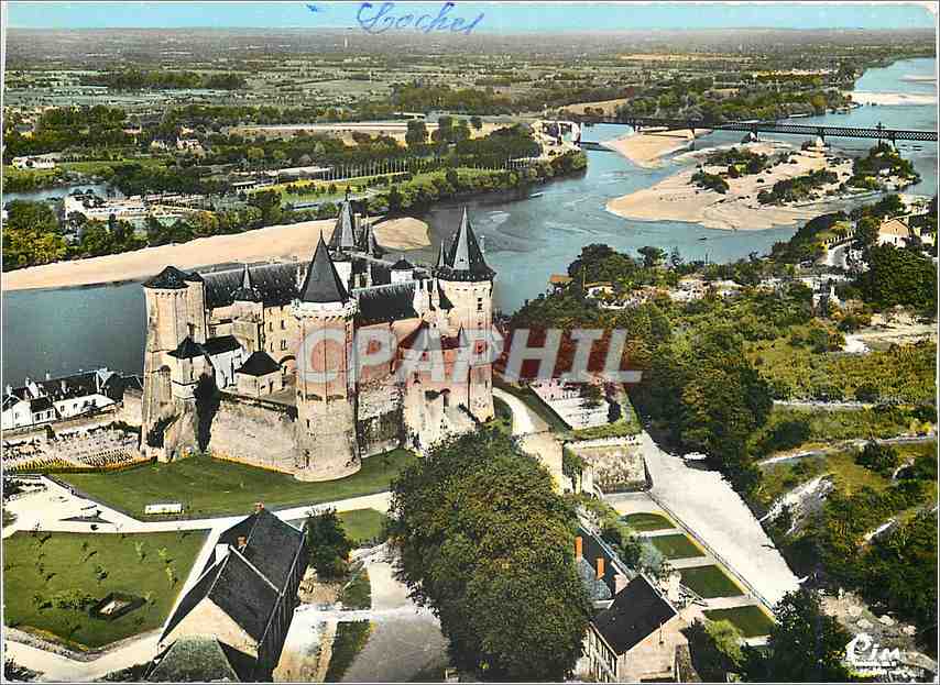 CPM Saumur Le chateau vue aerienne 