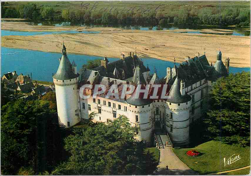 CPM Chaumont sur Loire Loir et Cher Le Chateau du XVI siecle dominant la Loire vue aerienne 