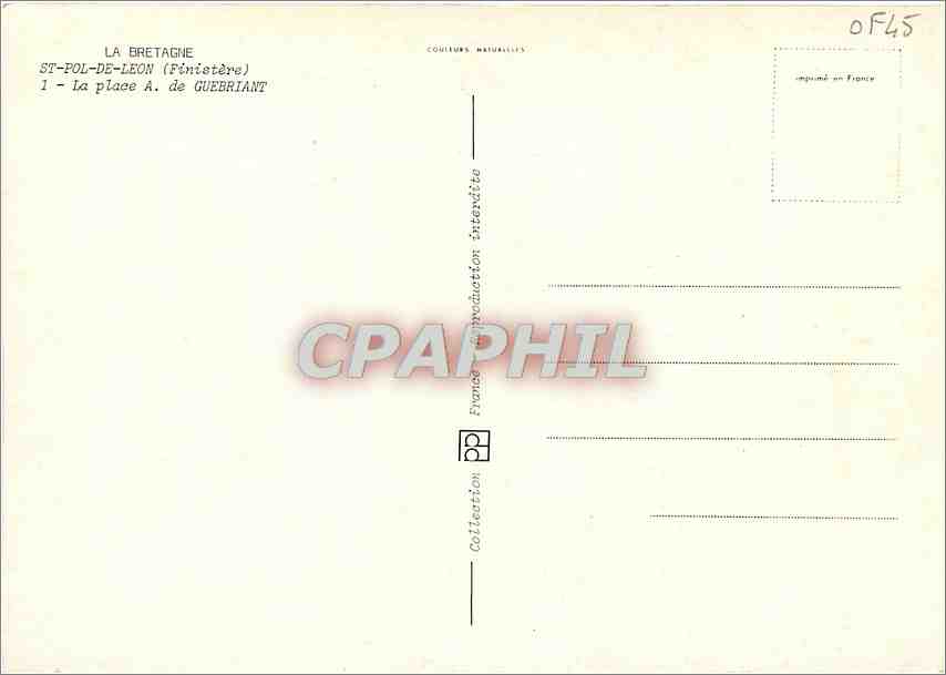 CPM La Bretagne St Pol de Leon Finistere La place Guebriant Prisunic Librairie — Rückseite