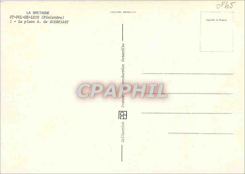 CPM La Bretagne St Pol de Leon Finistere La place Guebriant Prisunic Librairie — Rückseite