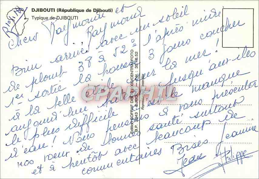 CPM Djibouti Republique de Djibouti Typique de Djibouti Chevres — Rückseite