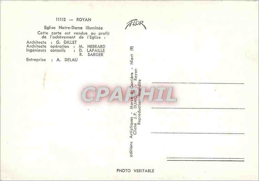 CPM Royan Eglise Notre Dame  — Rückseite