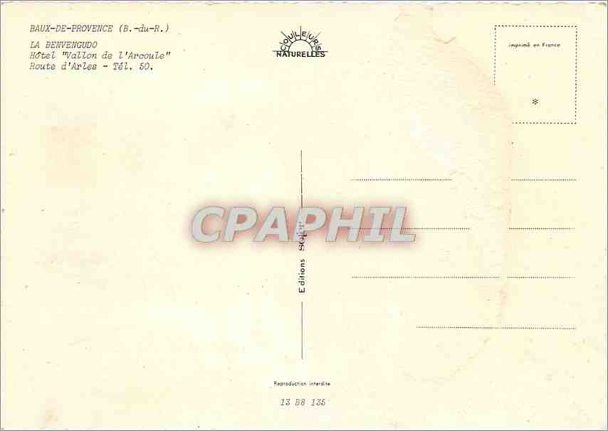 Baux-de-Provence — Hôtel 'Vallon de l'Arcoule' — Éditions Stellaires — Rückseite