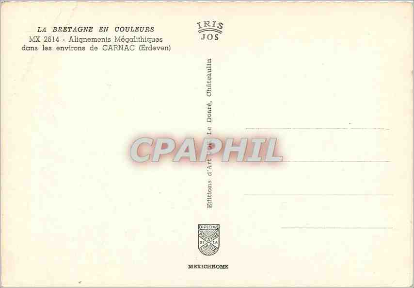 CPM Alignements Megalithiques dans les environs de Carnac Erdeven  — Rückseite