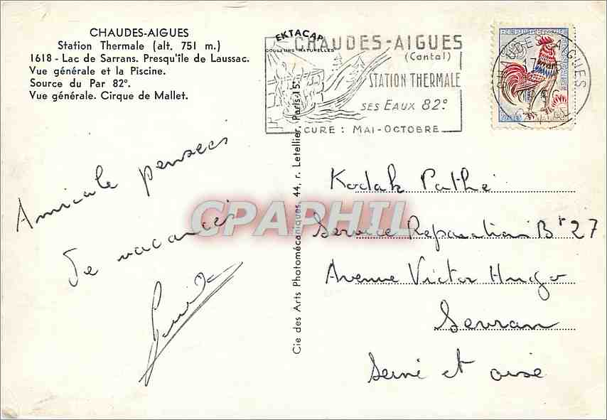 Chaudes-Aigues — vue générale et sites thermaux — Ektacap — Verso