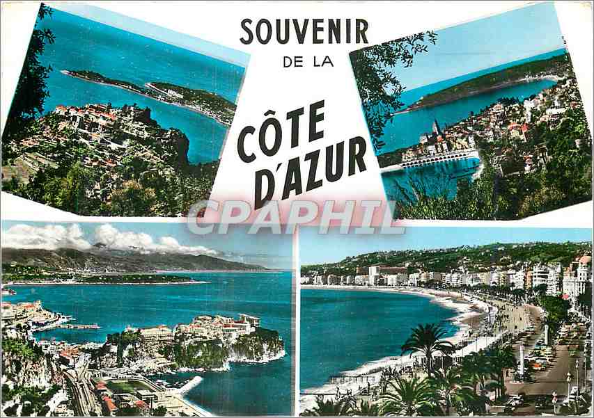 CPM Souvenir de la Cote d'Azur Menton Monaco Nice