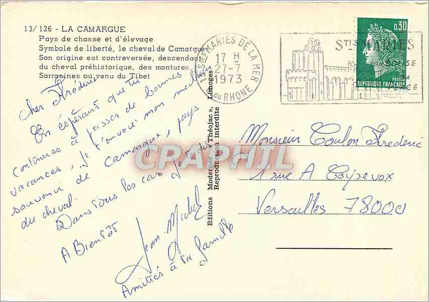 CPM La Camargue Pays de chasse et d'elevage  — Back