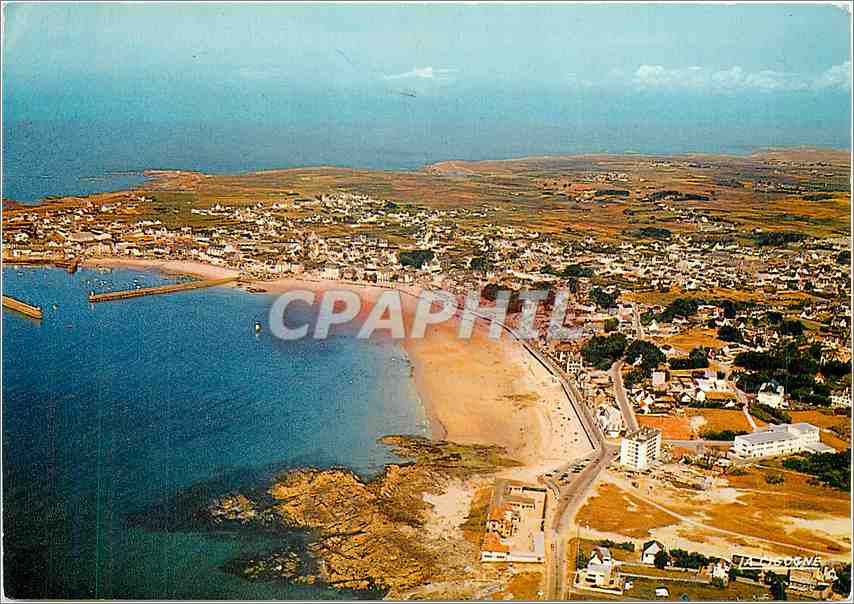 CPM Bretagne France Quiberon Morbihan Vue aerienne La grande plage et Port Maria 
