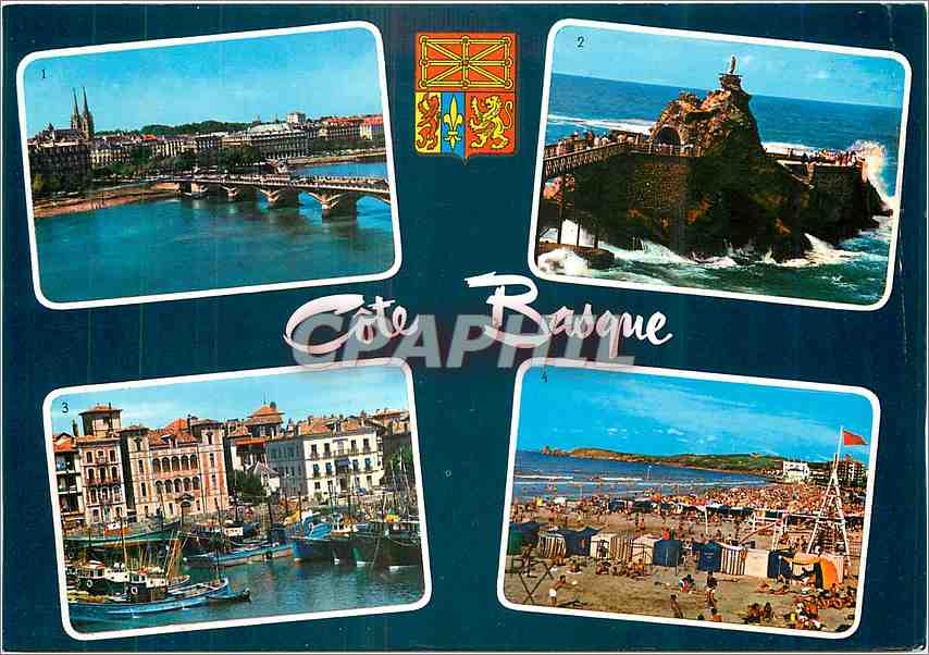 CPM Cote Basque BP Bayonne Le Pont St Esprit Biarritz Le Rocher de la Vierge