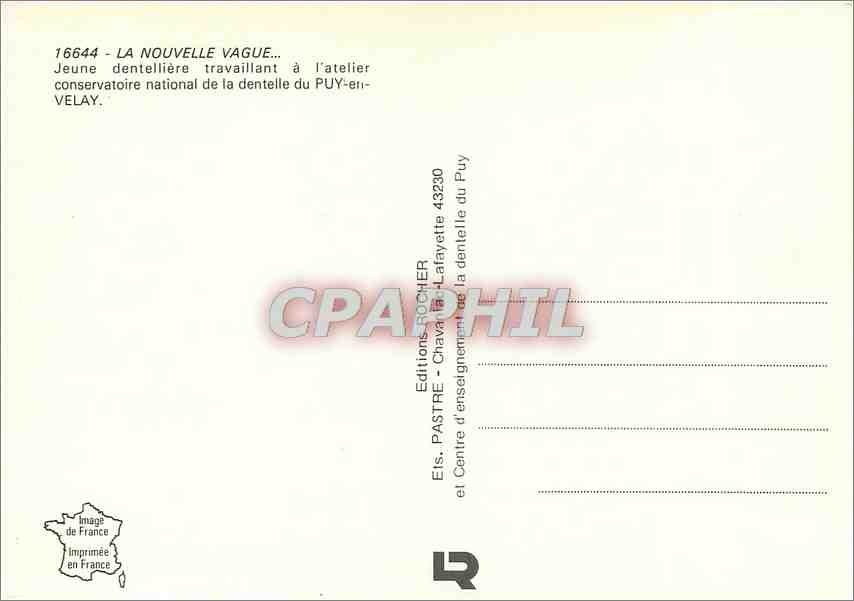 CPM La Nouvelle Vague Jeune dentelliere travaillant a l'atelier conservatoire national de la dentell — Rückseite