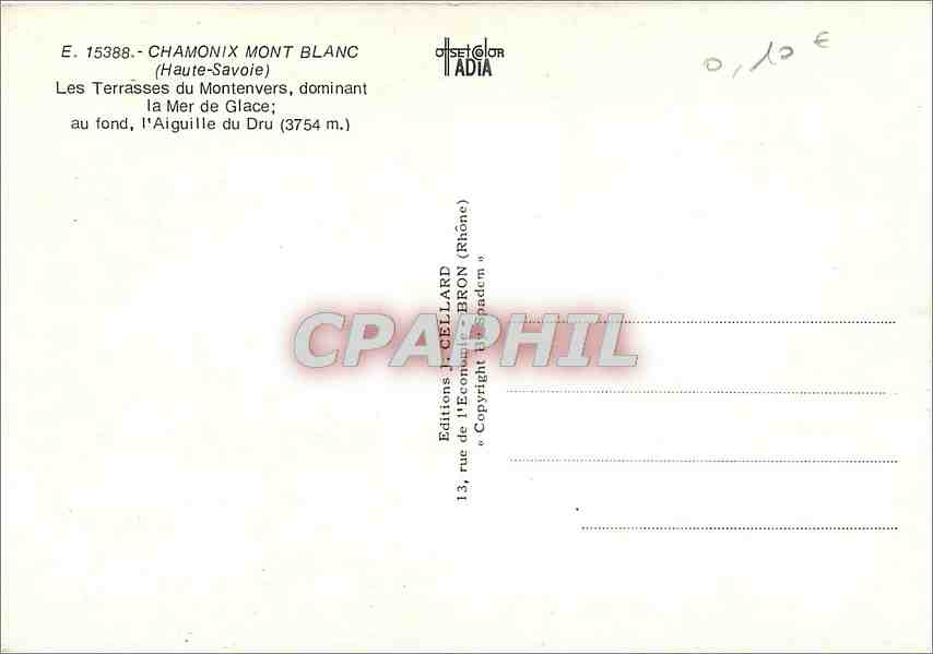 CPM Chamonix Mont Blanc Haute Savoie Les Terrasses du Montenvers  — Rückseite