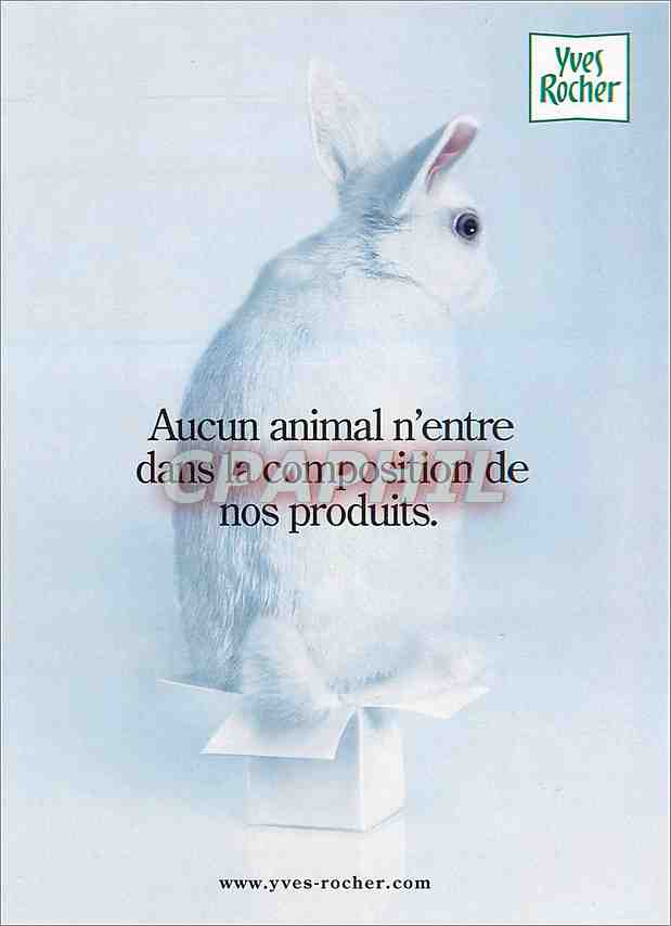 CPM Aucun animal n'entre dans la composition de nos produits Lapin Yves Rocher