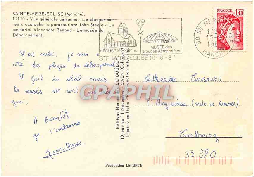 Sainte-Mère-Église — 1ère ville libérée 5 et 6 juin 1944 — Éditions LECONTE — Reverso