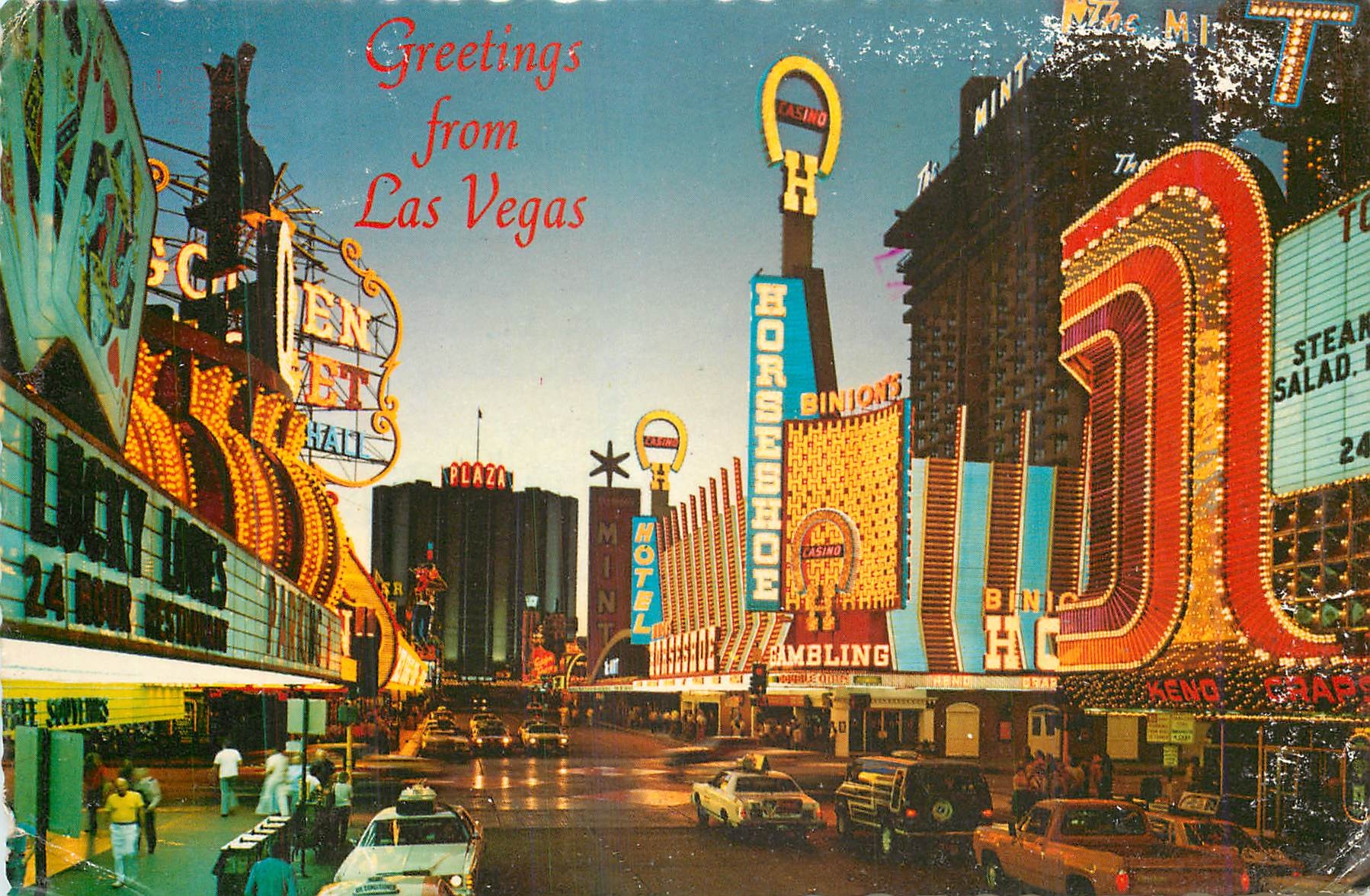 CPM Downtown Las Vegas Fremont Street and Casino Center at twilight 