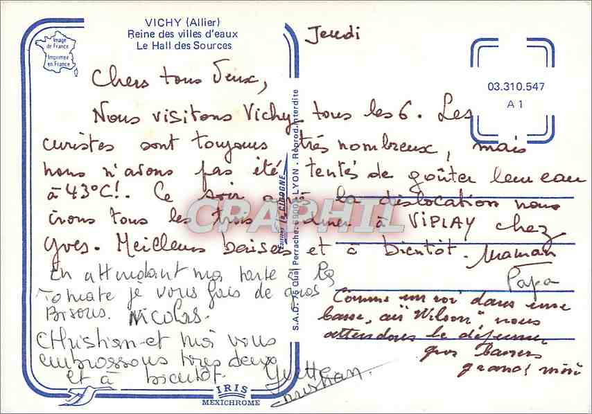 Vichy — Le Hall des Sources — éditeur IRIS — Verso