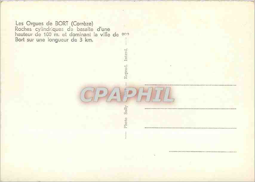 CPM Les Orgues de Bort Correze Roches cylindriques de basalte d'une  — Rückseite