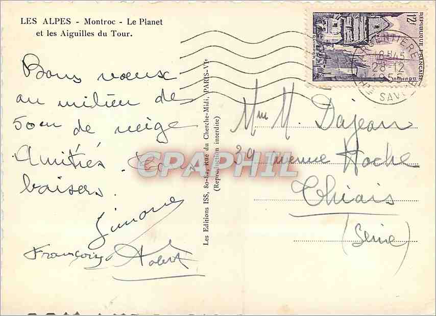 Les Alpes - Montroc - Le Planet et les Aiguilles du Tour — Les Editions ISS, série 1 — Verso