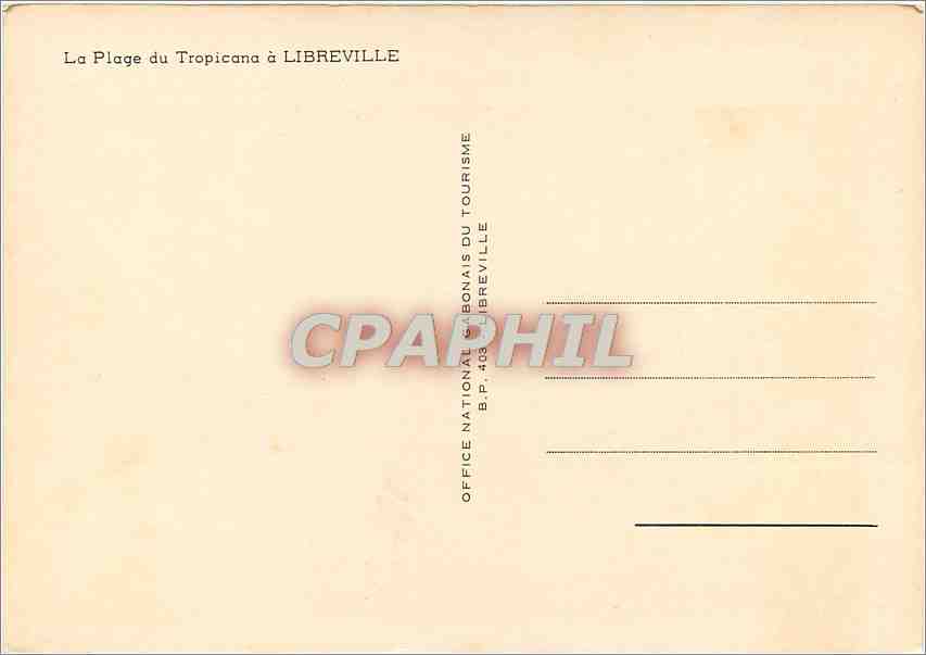 CPM La Plage du Tropicana a Libreville  — Rückseite