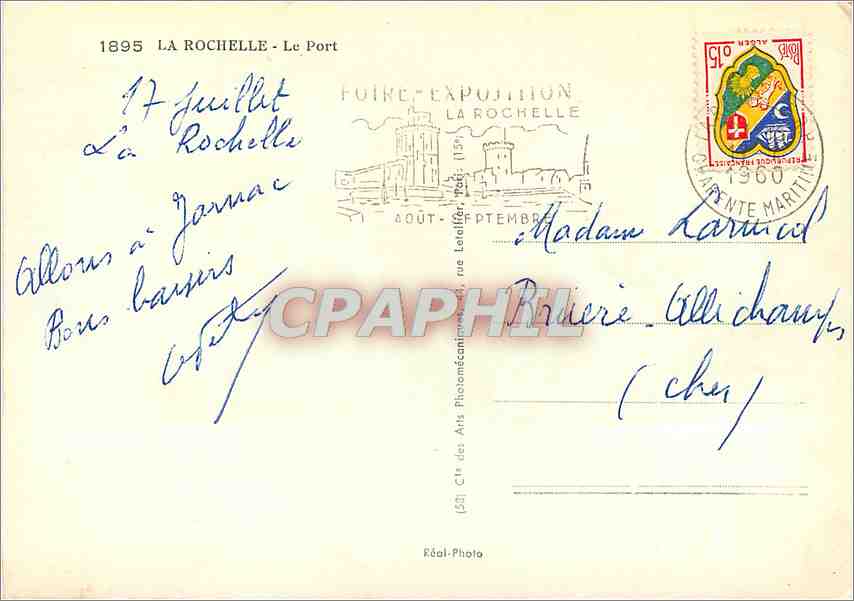 CPM La Rochelle Le Port Bateaux — Rückseite