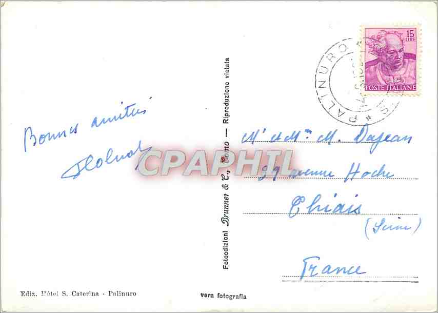 CPM Palinuro Salerno Splaggia della Ficucella  — Rückseite