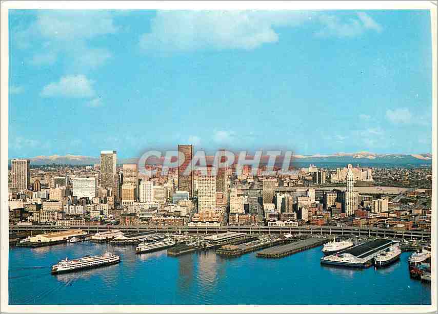 CPM Seattle Waterfront Seen here is a portion of the waterfront with the Washington State Ferry Term